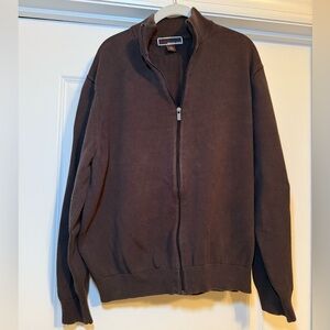 Michael Kors Men's Chocolate Zip-Up Sweater long sleeve men’s size XXL